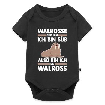 Walross - Baby Premium Kurzarmbody - Schwarz - Vorne