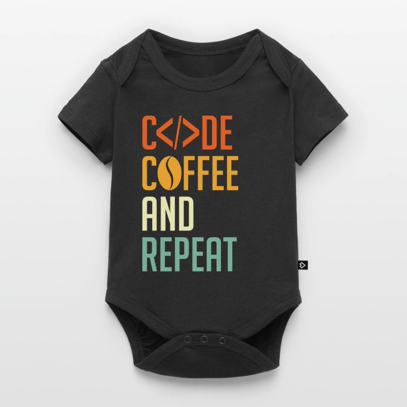 Codeur Spruch Code Café et Répéter Body à manches courtes Premium Bébé