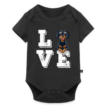 Love Dachshund - Baby Premium short-sleeve bodysuit - black - Front