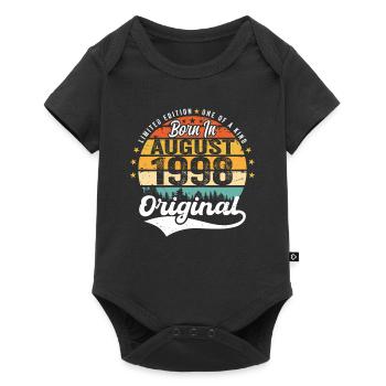 August 1998 Geburtstag Geschenkideen 1998 August - Baby Premium Kurzarmbody - Schwarz - Vorne