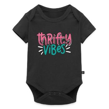 Thrift Shopping Thrifty Vibes Second Hand Thrifter - Baby Premium Kurzarmbody - Schwarz - Vorne