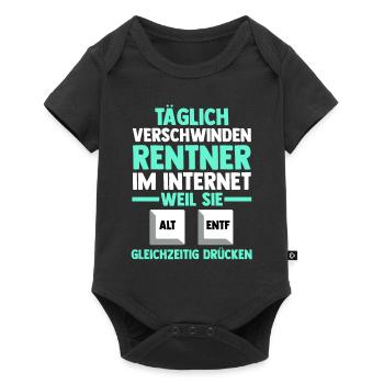 Ruhestand Pension Rente Computer Rentner - Baby Premium Kurzarmbody - Schwarz - Vorne