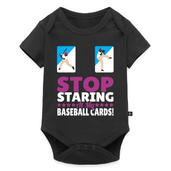 Trader Collector Funny Arrête de regarder ma balle de baseball - Body à manches courtes Premium Bébé - noir - Devant