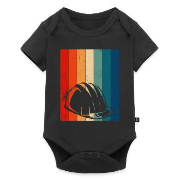 Retro Hard Hat Construction Worker - Baby Premium short-sleeve bodysuit - black - Front