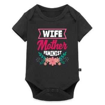 Feminismus Feministin - Baby Premium Kurzarmbody - Schwarz - Vorne