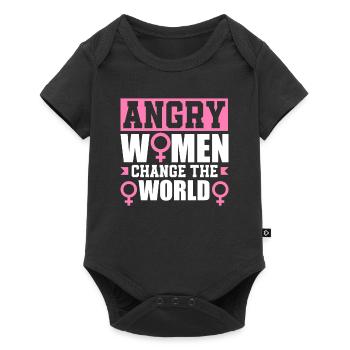 Feminismus Feministin - Baby Premium Kurzarmbody - Schwarz - Vorne