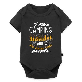 J’aime le camping drôle de caravane camping-car - Body à manches courtes Premium Bébé - noir - Devant