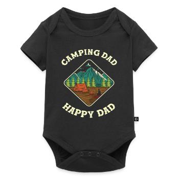 Camping Papa Fête des Pères Cadeau Fête des Pères Campeur - Body à manches courtes Premium Bébé - noir - Devant