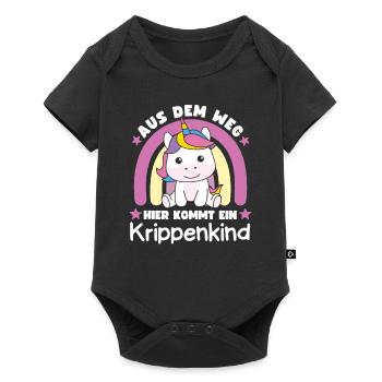 Aus Dem Weg Hier Kommt Ein Krippenkind - Baby Premium Kurzarmbody - Schwarz - Vorne