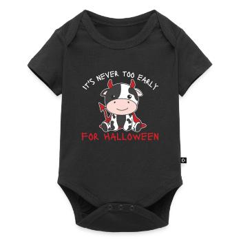 Vache, il n’est jamais trop tôt pour le diable d’Halloween - Body à manches courtes Premium Bébé - noir - Devant