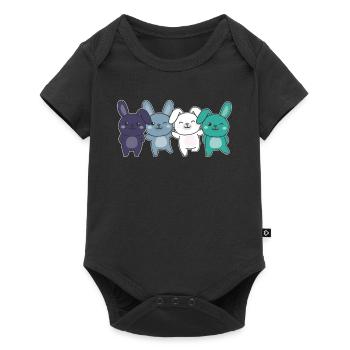 oriented aroace Flag Pride LGBTQ cute bunny - Baby Premium short-sleeve bodysuit - black - Front