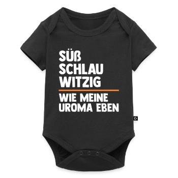 Urgroßmutter Urenkel Urenkelin Uroma - Baby Premium Kurzarmbody - Schwarz - Vorne