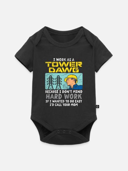 Ich arbeite als Tower Dawg - Baby Premium Kurzarmbody - Schwarz