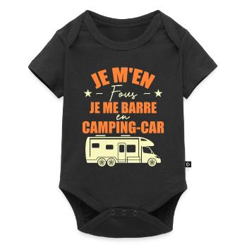 Je M'en Fous Je Me Barre En Camping-car - Body à manches courtes Premium Bébé - noir - Devant