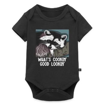 Qu’est-ce qui cuisine bien trash Panda Friend - Body à manches courtes Premium Bébé - noir - Devant