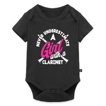 Never Underestimate a Girl With Clarinet - Baby Premium short-sleeve bodysuit - black - Front