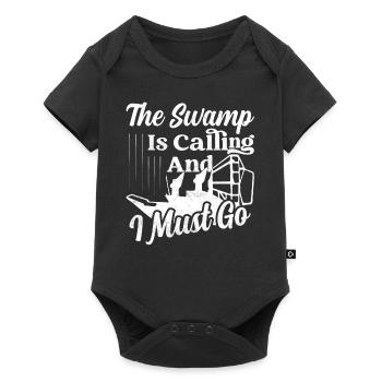 The Swamp Is Calling And I Must Go Airboat Airboat - Baby Premium Kurzarmbody - Schwarz - Vorne