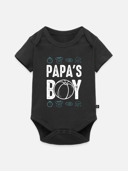 Papa's Boy - Baby Premium Kurzarmbody - Schwarz