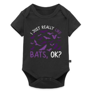 J’aime juste les chauves-souris Ok chauve-souris animale - Body à manches courtes Premium Bébé - noir - Devant