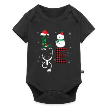 Love CNA Life Snowman Santa Claus Funny - Baby Premium short-sleeve bodysuit - black - Front