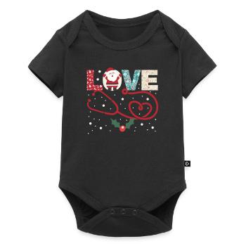 J’adore CNA Life Bonhomme de neige Père Noël drôle - Body à manches courtes Premium Bébé - noir - Devant