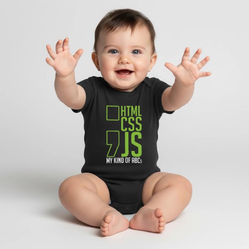 web developer gift html css js my kind of Baby Premium short-sleeve bodysuit