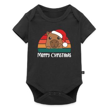 joyeux Noël Rétro Capybara Noël - Body à manches courtes Premium Bébé - noir - Devant