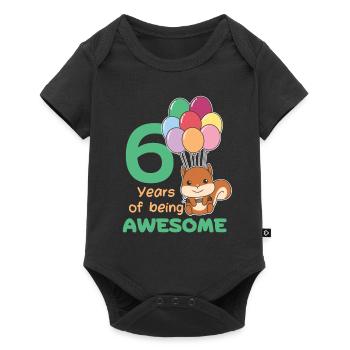 Squirrel for 6th birthday children six years - Baby Premium short-sleeve bodysuit - black - Front