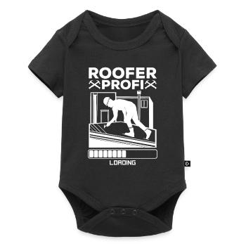 Roofer Profi Loading - Roof Worker Roofing Roofer - Baby Premium Kurzarmbody - Schwarz - Vorne