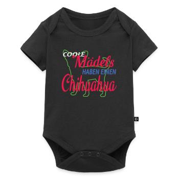 Hund Chihuahua Hundebesitzer Gechenkidee - Baby Premium Kurzarmbody - Schwarz - Vorne