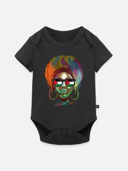 Palästina - Baby Premium Kurzarmbody - Schwarz