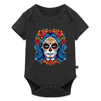 Spooky coloré La Catrina - Halloween Florral Wom - Body à manches courtes Premium Bébé - noir - Devant
