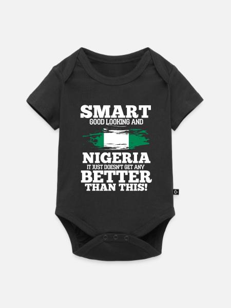 Nigeria - Baby Premium Kurzarmbody - Schwarz