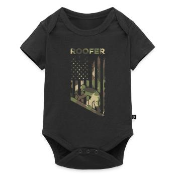 Roofer US America Flag - Roofing Worker Roofer - Baby Premium Kurzarmbody - Schwarz - Vorne