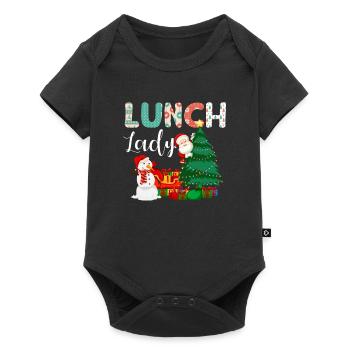 Lunch Lady Funny Christmas Tree Christmas - Baby Premium short-sleeve bodysuit - black - Front