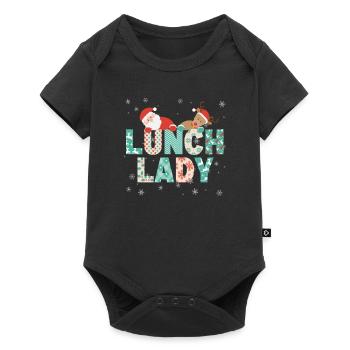 Lunch Lady Funny Christmas Tree Christmas - Baby Premium short-sleeve bodysuit - black - Front