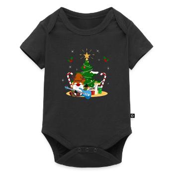 Guitariste Basse Gnome Funny Christmas Tree - Body à manches courtes Premium Bébé - noir - Devant