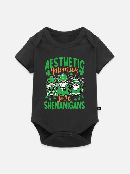 Ästhetische Zwerge St. Patrick's Day - Baby Premium Kurzarmbody - Schwarz