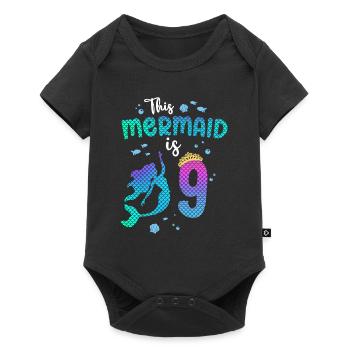 Cette sirène est 9 ans Sirène fille 9ème - Body à manches courtes Premium Bébé - noir - Devant