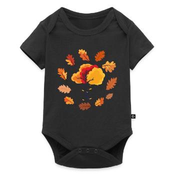 Nature Deciduous Leaves Foliage Tree Gift Autumn - Baby Premium short-sleeve bodysuit - black - Front