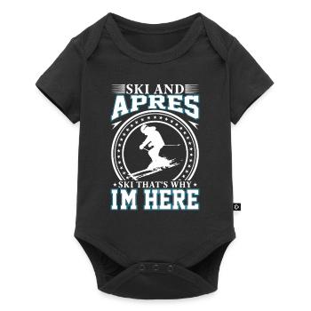 Ski Und Apres Ski Deshalb Bin Ich Hier - Baby Premium Kurzarmbody - Schwarz - Vorne