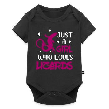 Just A Girl Who Loves Lizards Reptile Lizard Lover - Baby Premium Kurzarmbody - Schwarz - Vorne