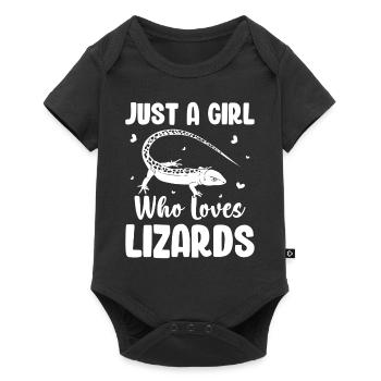 Just A Girl Who Loves Lizards Lizard Lover Reptile - Baby Premium Kurzarmbody - Schwarz - Vorne
