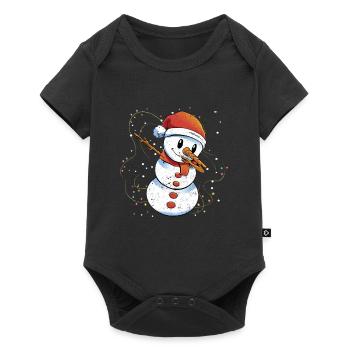 Mignon bonhomme de neige lumières de Noël - Body à manches courtes Premium Bébé - noir - Devant