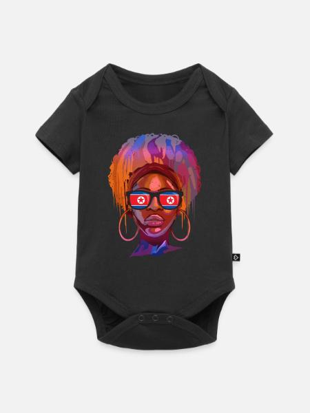 Nordkorea - Baby Premium Kurzarmbody - Schwarz