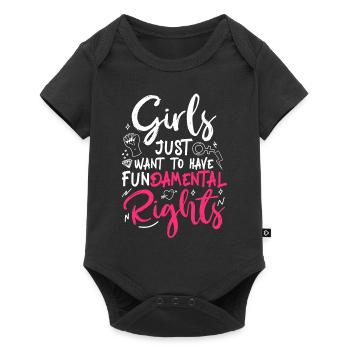 Les filles féministes veulent juste avoir - Body à manches courtes Premium Bébé - noir - Devant