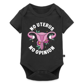 Féministe Pas d’utérus Pas d’opinion - Body à manches courtes Premium Bébé - noir - Devant