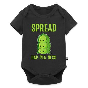 Lustige Erbsen Wortspiel Vegetarier - Baby Premium Kurzarmbody - Schwarz - Vorne