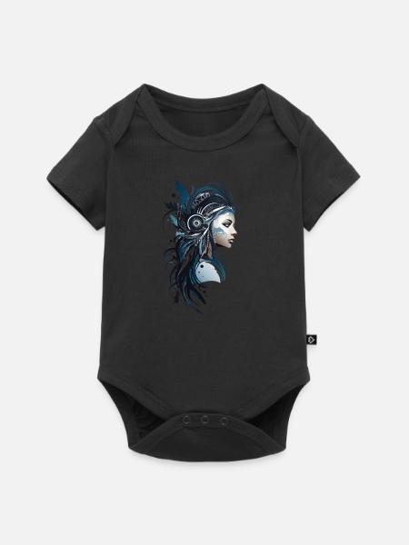 Stammeskopf Frau - Baby Premium Kurzarmbody - Schwarz