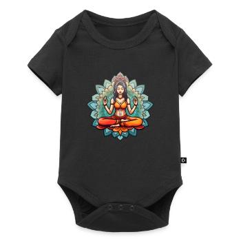 Yoga Meditation Woman - Baby Premium short-sleeve bodysuit - black - Front